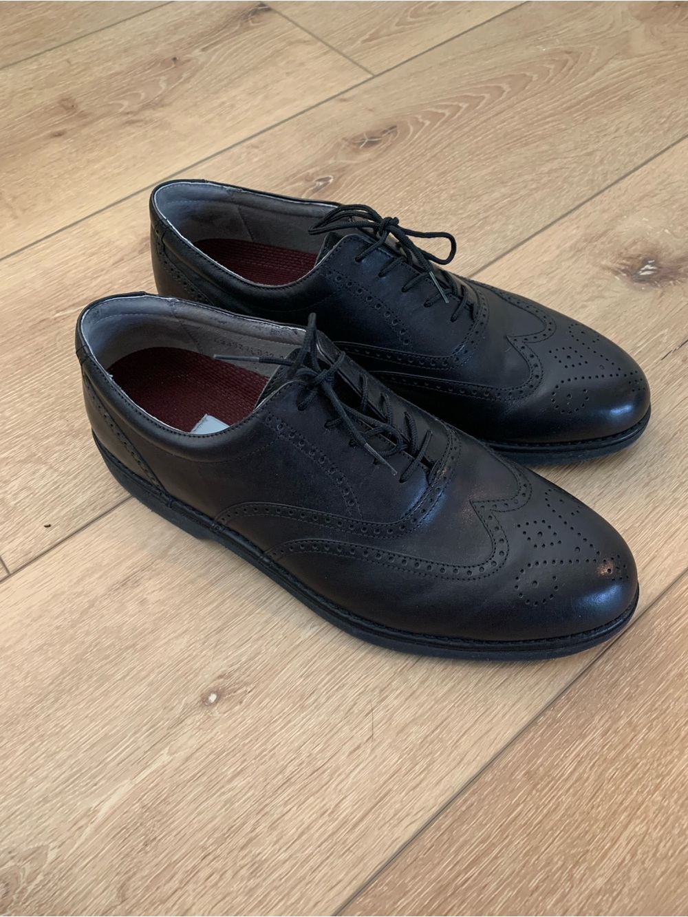 DresSports by Rockport Black Leather Oxford Dress Shoes Vibram